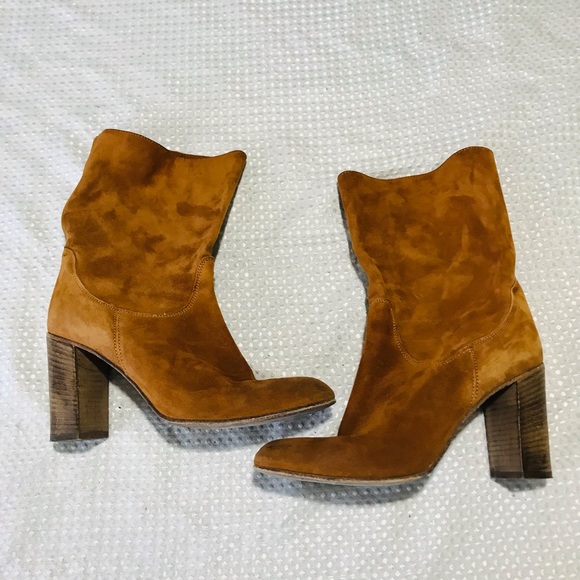 Free People Dakota Suede Brown Slouch Block - Picture 3 of 16